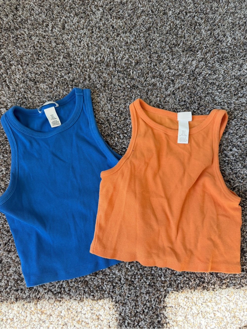 H&M Ribbed Tank Tops in Blue and Orange